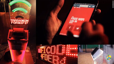 Umělohmotný koš  stojí zhruba 36.200 Kč. Má LED obrazovku a když do něj něco hodíte, objeví se na ní kód, díky kterému se můžete připojit k wi-fi. Ta funguje do vzdálenosti 50 metrů.