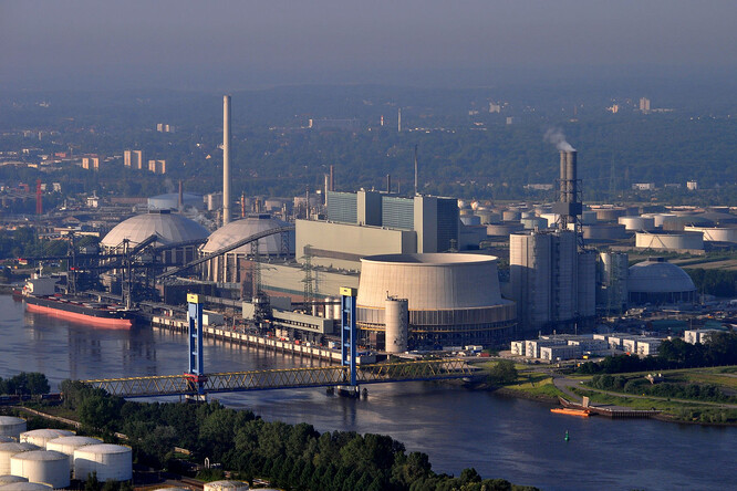 Uhelná elektrárna Moorburg švédské energetické společnosti Vattenfall.