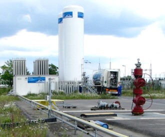 Povrchová zařízení na testovací lokalitě pro geologické ukládání CO2 v Ketzinu, Německo