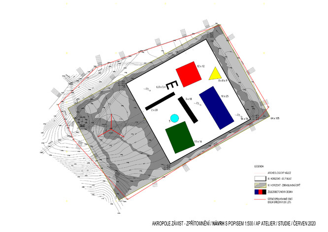 Akropole Závist - Zpřítomnění. Návrh ateliéru Josefa Pleskota. Akropole Závist - Zpřítomnění. Návrh ateliéru Josefa Pleskota.
