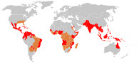 Mapa výskytu tropického komára
