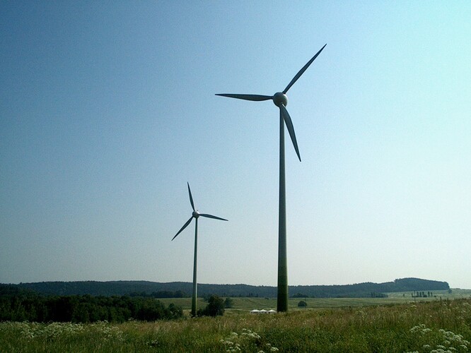 Větrné elektrárny v Jindřichovicích pod Smrkem.
