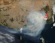 Lesní požáry v australské Victorii.