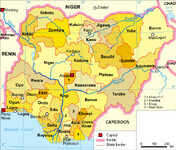 Mapa Nigérie.
