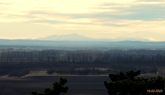 Pohled na Alpy z Markova kopce. Pohled na Alpy z Markova kopce.