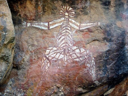 Ukázka skalního umění Austrálců z národního parku Kakadu