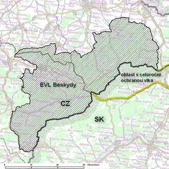 Beskydy - oblast s celoroční ochranou vlka