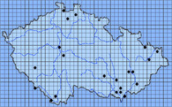 Mapa rozšíření šakala obecného v Česku