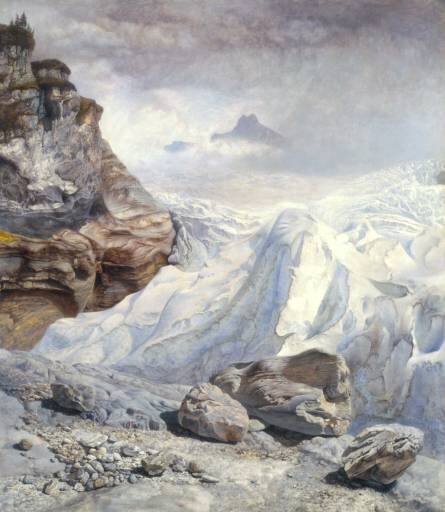 Obraz Johna Bretta &quot;Glacier of Rosenlaui&quot; (česky &quot;Ledovec Rosenlaui&quot;), 1856