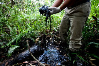 Po těžbě ropy v ekvádorském regionu Lago Agrio zůstalo volně obrovské množství surové ropy a toxického odpadu.