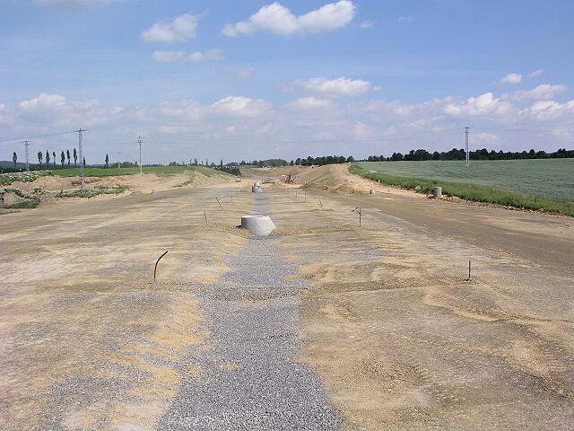 Rozestavěná dálnice D3, ilustrační snímek.