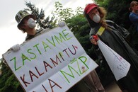 Demonstrace za odvolání ředitele parku Šumava Jana Stráského