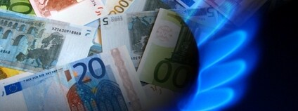 Grafika: Eurové bankovky a hořící plyn Foto: Depositphotos