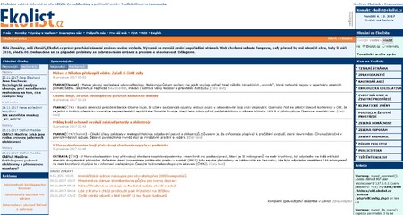 Předchozí grafický výzor Ekolistu. Předchozí grafický výzor Ekolistu.