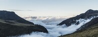 Mlha v národním parku Los Nevados v Kolumbii