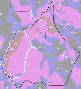 Obr. 2. Aktualizovaná mapa souborů lesních typů (upravené podle modelu vegetačních stupňů). Mapa ve velkém rozlišení.
