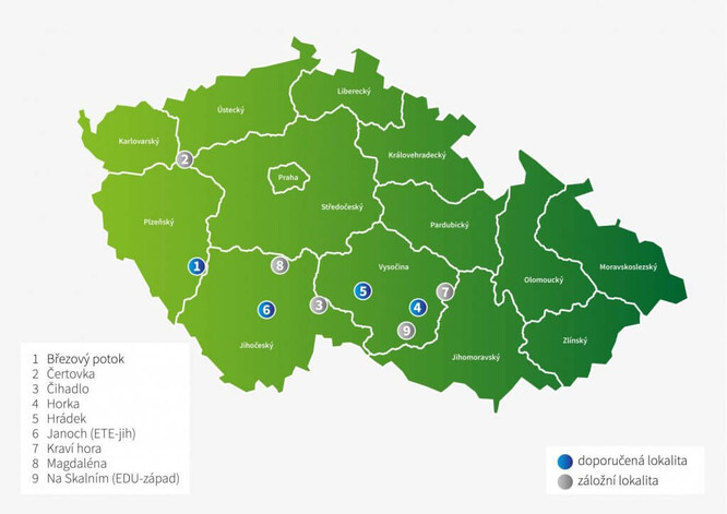 Výběr lokalit pro jaderné úložiště se snížil na čtyři. Janoch u Temelína, Horka na Třebíčsku, Hrádek na Jihlavsku, či Březový potok na Klatovsku.