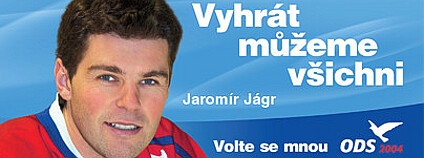 Billboard ODS s Jaromírem Jágrem před krajskými a senátními volbami v roce 2004. Zdroj: ODS