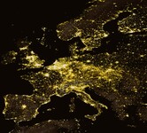 Pohled na noční Evropu