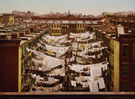 Sušení prádla v New Yorku 1900