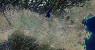 Satelitní pohled na řeku Pád