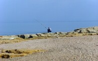 Rybář u Kaspického moře