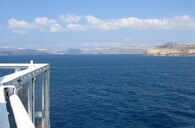 Výletní loď u Santorini