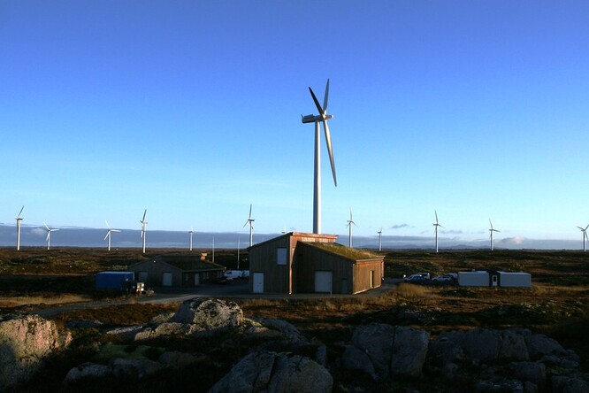 Větrná elektrárna Sm&#248;la v Norsku.