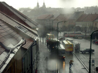 Déšť na Karlově náměstí v Třebíči
