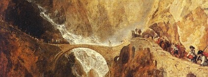 J. W.M. Turner: Ďáblův most v průsmyku Sv. Gottharda, kolem 1803-4.