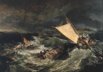 Obraz Josepha Mallorda Williama Turnera &quot;The Shipwreck&quot; (česky &quot;Ztroskotání lodi&quot;), vystaveno 1805