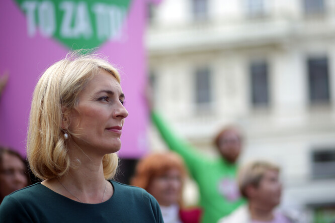 Magdalena Davis  na zahájení kampaně Zelených v Brně.