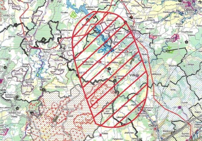 Návrh oblasti pro zákaz výstavby větrných elektráren. Návrh oblasti pro zákaz výstavby větrných elektráren.