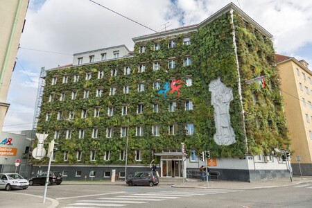 Zelené fasády přinášejí řadu výhod. Rostliny na budovách nejen pohlcují CO2 a produkují kyslík, ale zároveň odpařují během slunečního svitu do okolí vlhkost a tím přispívají k ochlazení okolí během horkých letních dní.