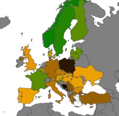Aktuální emise oxidu uhličitého z elektroenergetiky 7. listopadu 2017. V té době produkovalo Německo 512 gCO2eq/kWh a bylo po Polsku nejšpinavějším státem Evropské unie. Naopak emise Francie byly jen 132 gCO2eq/kWh a Švédska 50 gCO2eq/kWh, právě díky využívání jaderné energie. (Zdroj https://www.electricitymap.org/ )