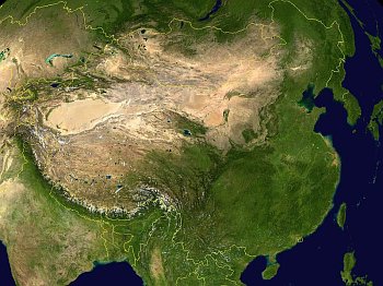 Satelitní snímky čínského území. 